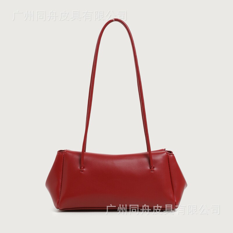 z brand 2026 summer new women's bag, red extended version, fashionable and versatile shoulder bag, casual commuter underarm bag