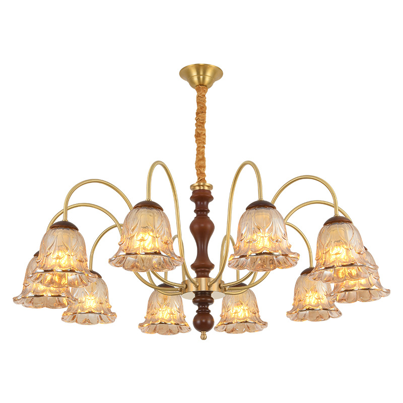 Gran vista jardín lámpara de la sala de estar lujosa luz atmósfera retro americana madera de cobre de alta calidad protección de los ojos lámparas de montaña 413L