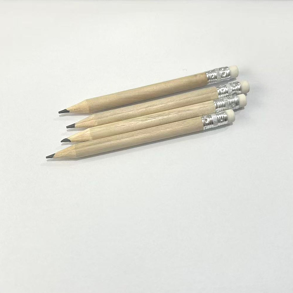 文具 原木色圆杆铅笔带橡皮头 可定 橡皮有白色 红色2种
