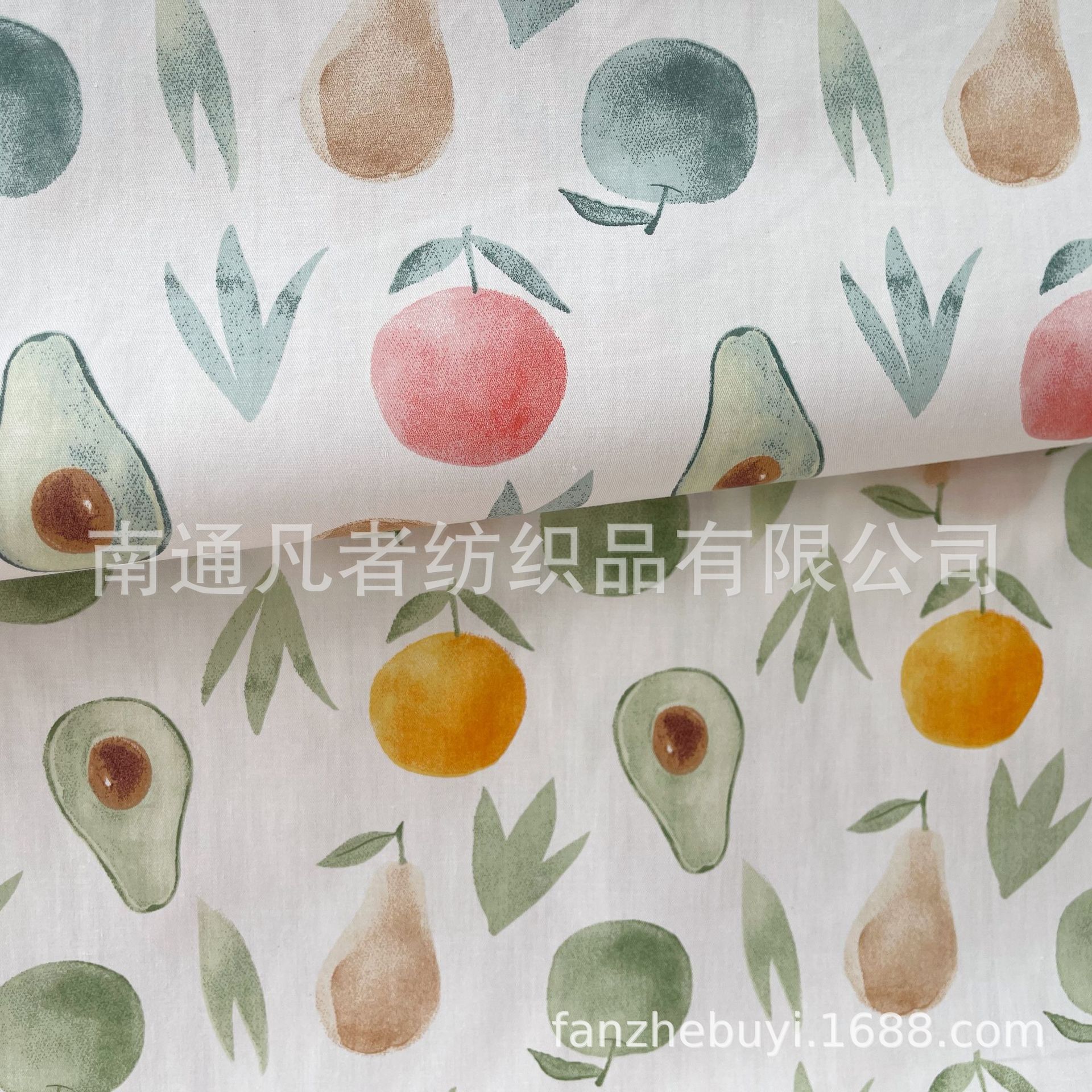 1.6米宽幅 清新水果 斜纹纯棉布料 全棉手工装饰床品面料批发