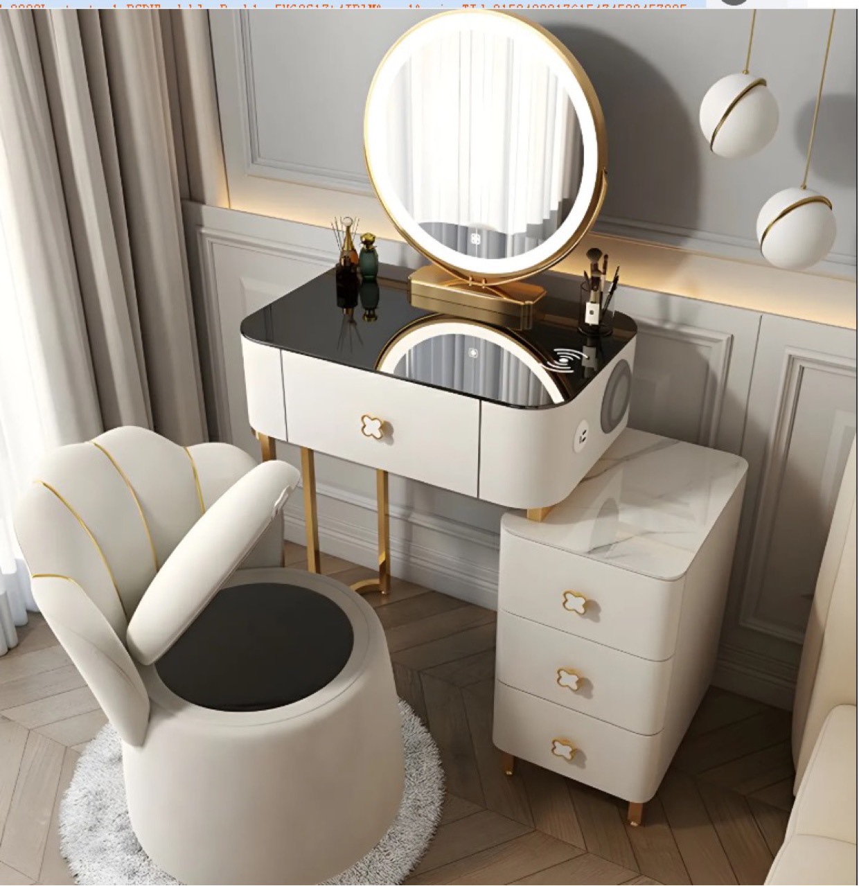 Modern Minimalist Light Luxury Dressing Table for Bedroom, Small Makeup Table for Small Spaces, Trendy Makeup Mirror Dressing Table