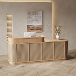 Wabi-Sabi Style Cash Register, B&B Rattan Bar, Farm Japanese and Korean Catering Reception Desk, Health Center Foot Bath Small Counter