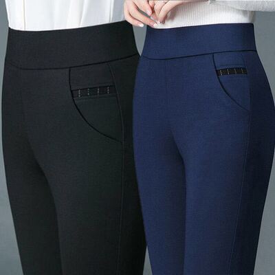 2021新春季女裤胖姐姐秋装大码妈妈裤 跨境小脚裤高腰直筒裤厂家|ru