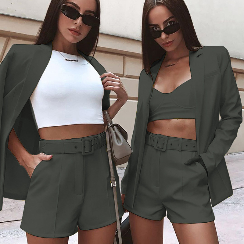 Conjunto de Blazer con Cinturón para Mujer de Poliéster image 20