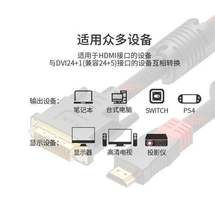HDMI в линию DVI, DVI в HDMI, подключение компьютера к телевизору высокого разрешения до 1,5 м