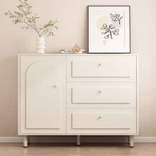 餐边柜靠墙小户型现代简约奶油风收纳柜客厅厨房家用多层茶水柜子