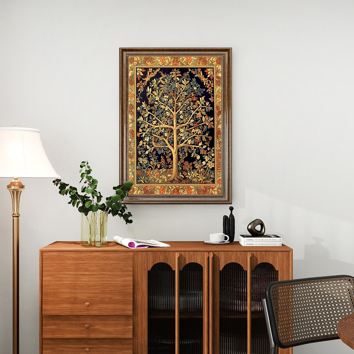 Transfronterizos Amazon ventas calientes Morris árbol de vida decoración de estilo europeo de la sala de estar de bordado cruzado sentido superior