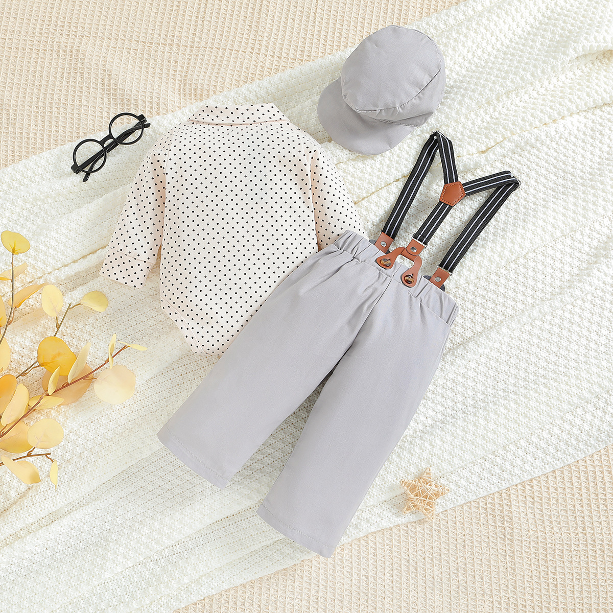 SAMGAMIBABY Set da uomo per bambini primaverili e autunnali, vestito per neonati di un anno, vestiti a maniche lunghe, pantaloni con cinturino, cappello_voghion.com