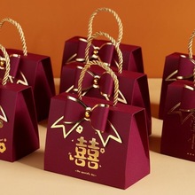 结婚喜糖礼盒婚庆订婚婚礼礼物空盒高级感伴手礼手提袋礼盒包装盒