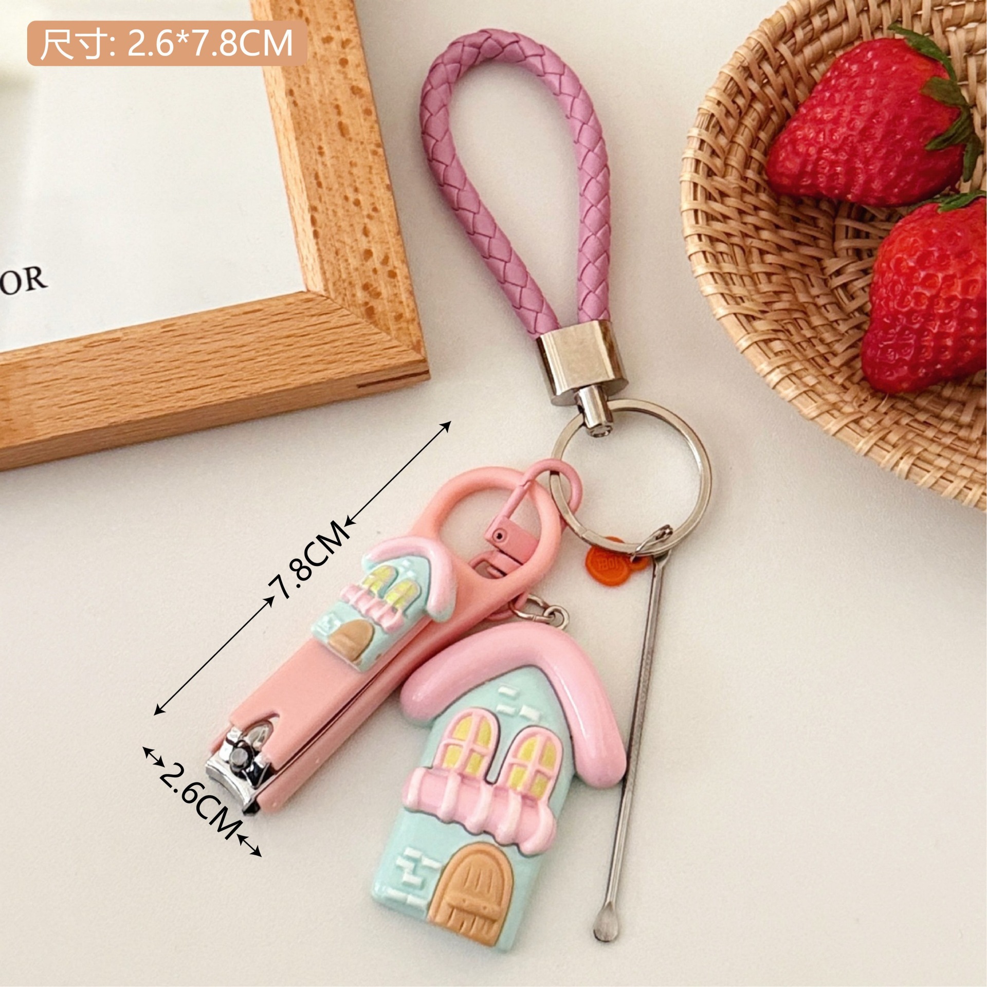 Mini lindo cortaúñas anti-salpicaduras para el hogar de una sola historieta creativa plegable cortaúñas manicura reparación