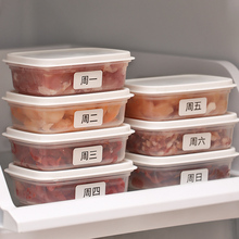 日本进口冰箱冷冻肉收纳盒子葱姜蒜保鲜食品级里脊肉丝密封盒
