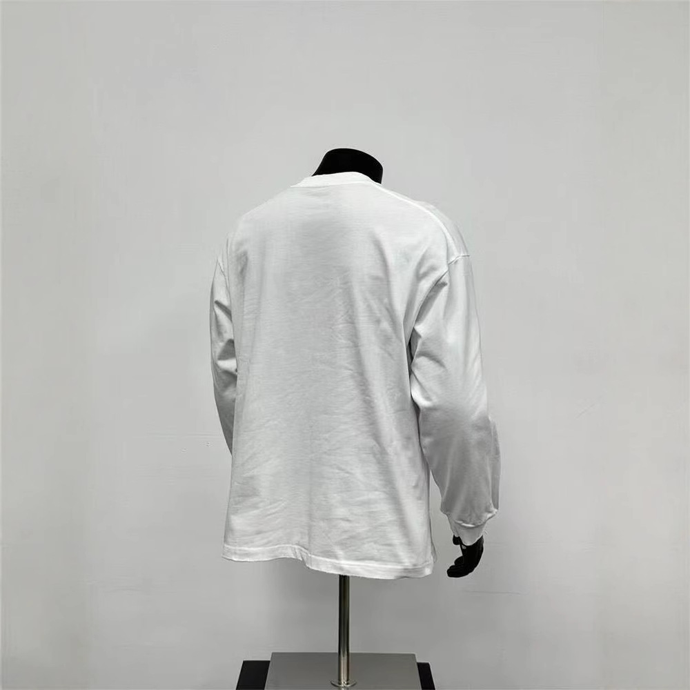 280g pesado cuello pequeño camiseta de manga larga de cuello alto europeo y americano hombre de color sólido suelto pareja casual en la parte superior versátil