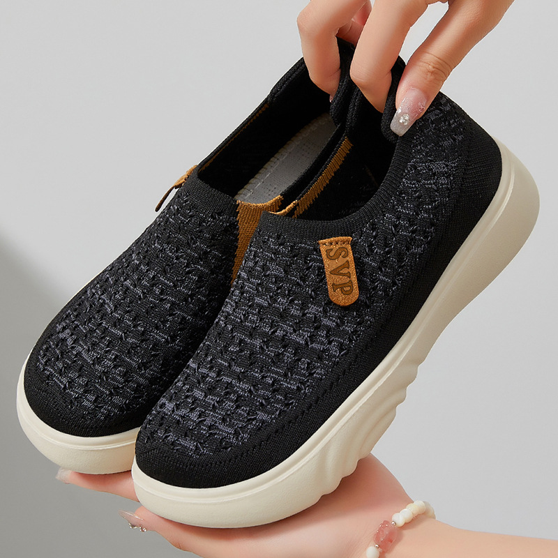 El Jin Seyuan| Zapatos de primavera de mujer, zapatos casuales ligeros, zapatos de madre suaves, zapatos de malla transpirables al por mayor