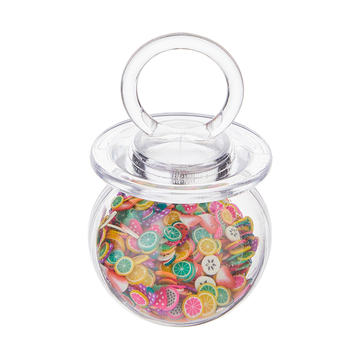 En stock al por mayor de calidad alimentaria PS pezón caja de dulces de plástico transparente bebé un mes de edad regalo creativo caja de dulces