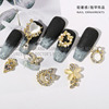 Metal diamond for manicure with bow, accessory, nail polish, nail decoration, pendant, internet celebrity