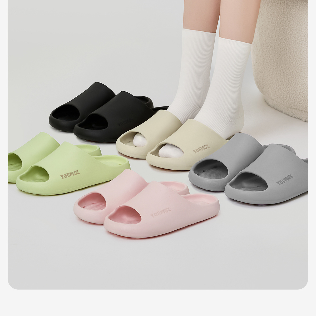 Non-slip Waterproof Bath Slippers For Men, Comfortable Eva Sandals_voghion.com