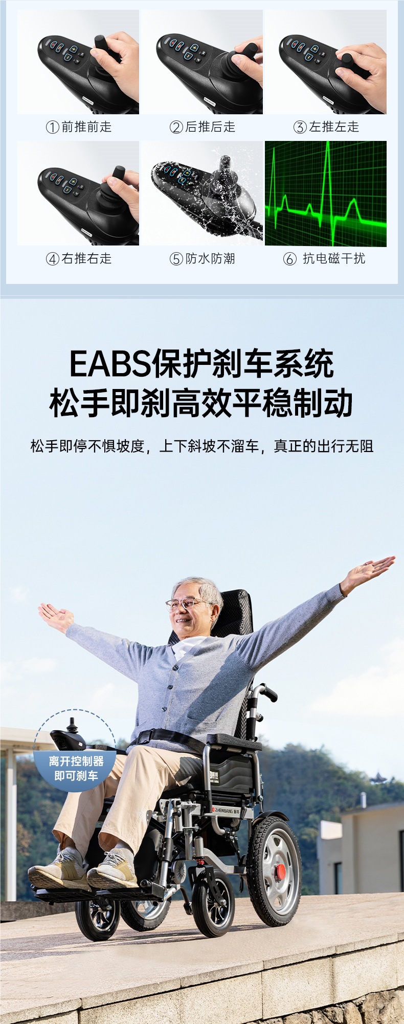 Zhenbang Electric Wheelchair Intelligent Fully Automatic Elderly Special Folding Lightweight Four-Wheel Scooter for the Elderly and Disabled
