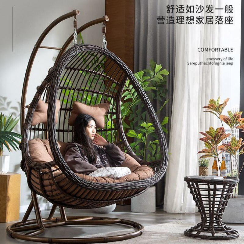 Hanging Basket Chair Indoor Swing Balcony Double Rattan Chair Rocking Chair Hanging Chair Outdoor Courtyard Leisure Home Balcony Hanging Basket