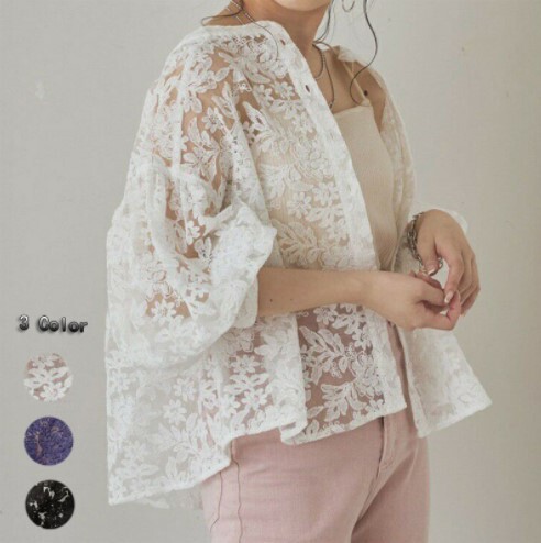 Foreign Trade Women's Japanese Style Hot Style 2023 Spring Long-sleeved Tops Lantern Sleeve Round Neck Lace Cardigan Women's Shirt