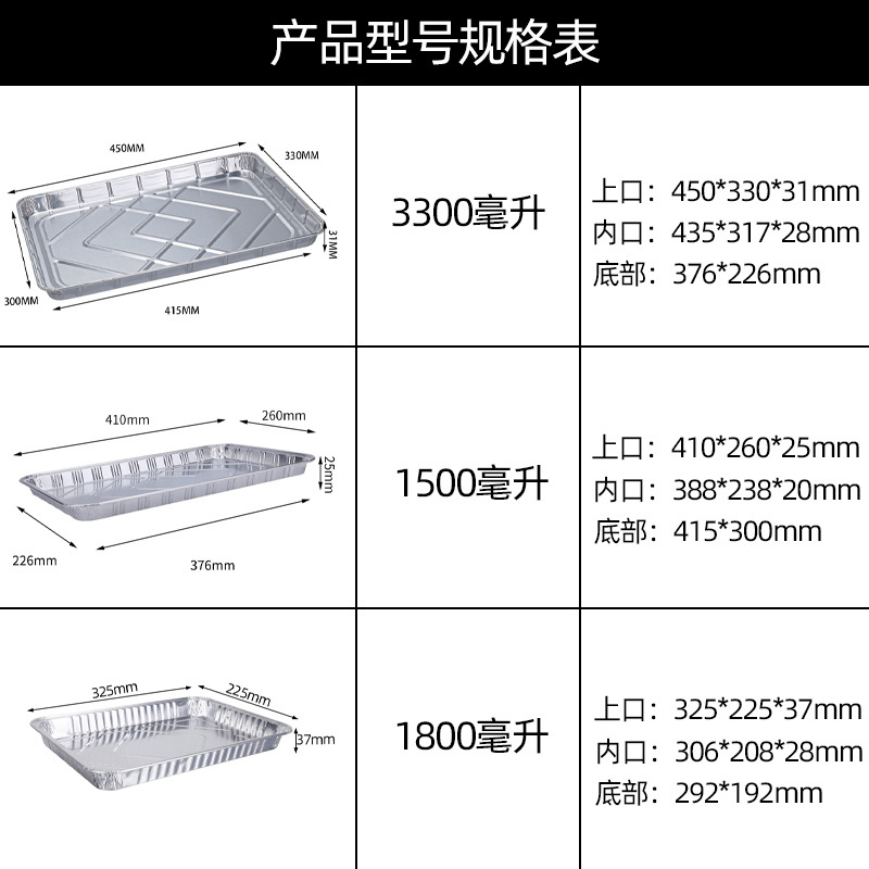 Oversized placa poco superficial papel de aluminio lonchera rectangular cangrejos a la parrilla pescado barbacoa brochetas hornear pan