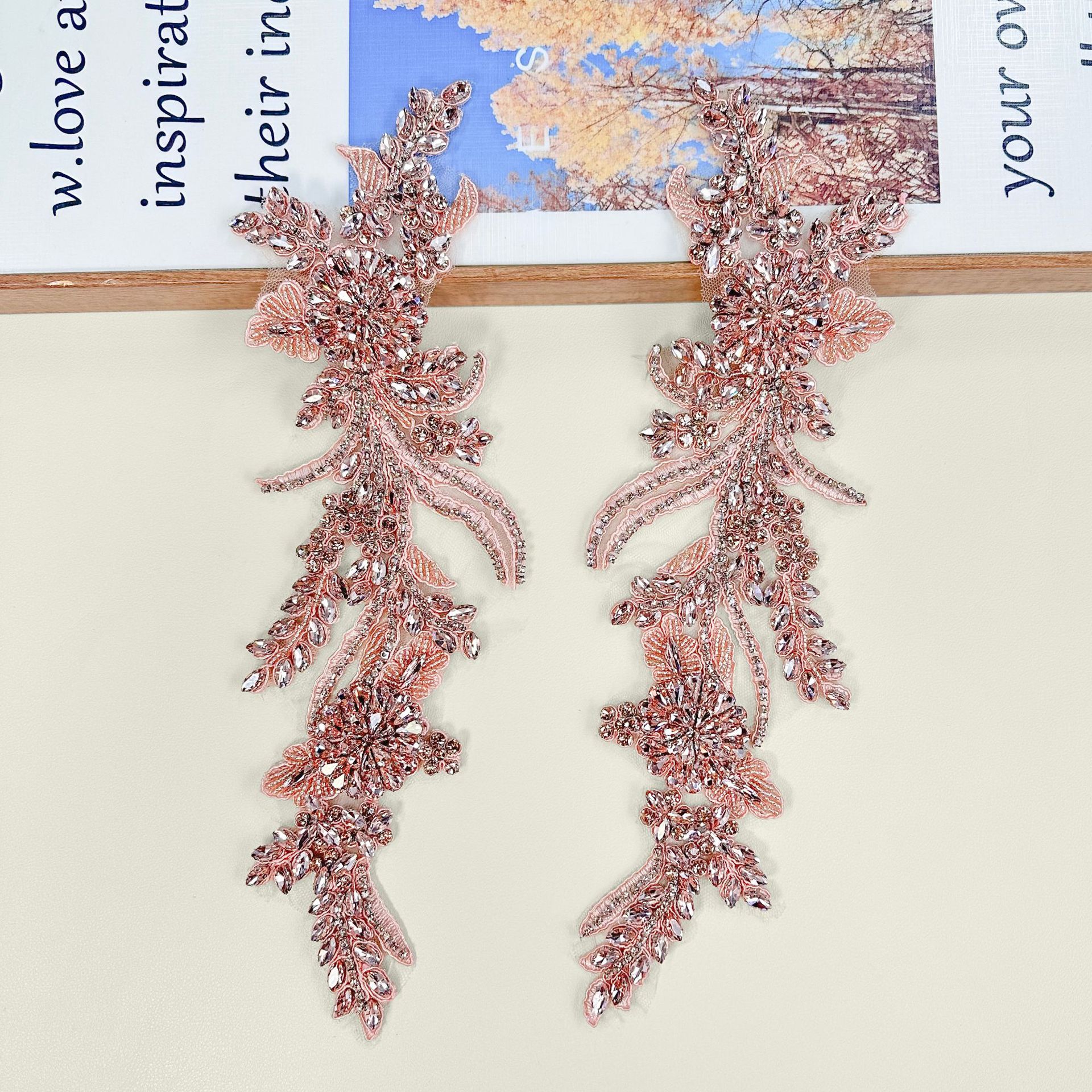 Rose Gold encaje diamante para flores accesorios de vestido de boda cintura vestido de perlas de clavado a mano decoración decoración decal al por mayor