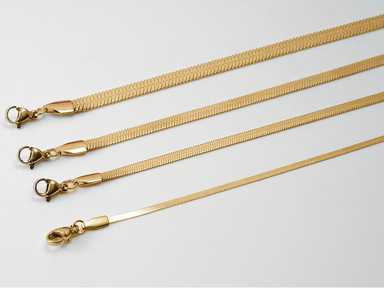 3g Weight PVD Coated Gold Plating Process 18K Gold Plated Plating Material Fashion Solid Color 304 Stainless Steel 18K Gold Plated Titanium Steel Stainless Steel Bracelets In Bulk