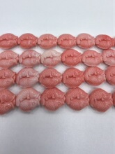 仿珊瑚立体小单鱼双鱼图形贝壳粉压DIY发饰项链手链配饰批发散珠
