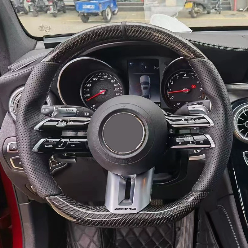 Подходит для всех Mercedes‑Benz C‑Class, E‑Class, S‑Class, AMG — декоративное покрытие руля из углеродного волокна, замена