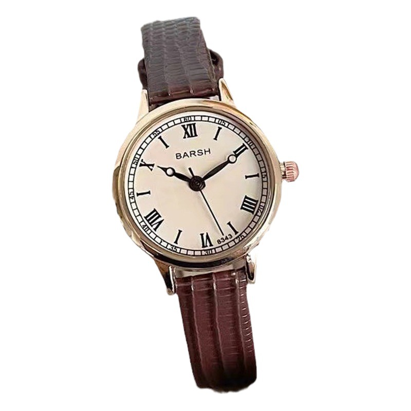 23 nuevo reloj de mujer de nicho de moda para mujer reloj de cuarzo retro de cinturón de alta calidad para estudiantes de lujo ligero