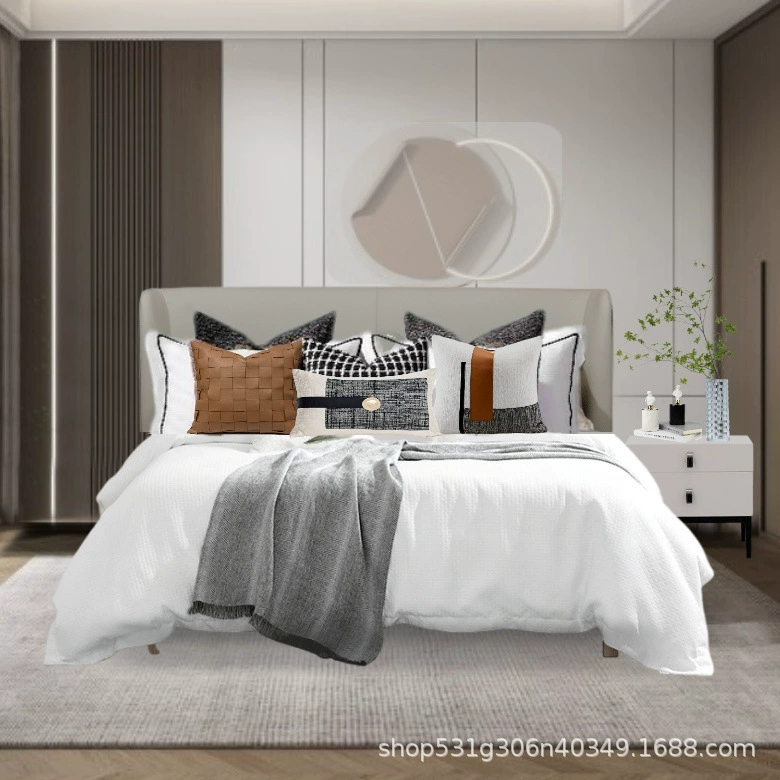 Modern design cloth, orange set, light luxury style, bedding, Chinese style