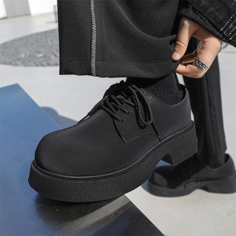 zapatos de cabeza grande con suela gruesa pareja británica Martin zapatos de cuero de negocios de alta altura zapatos de cuero casuales zapatos de hombre de derby