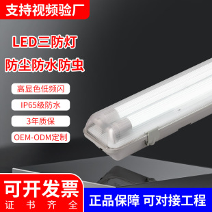 Led Three-Proof Lamp T8 Single and Double Tube Insect-Proof Hood Emergency Bracket Lamp Kit Waterproof and Moisture-Proof Fluorescent Lamp Shell