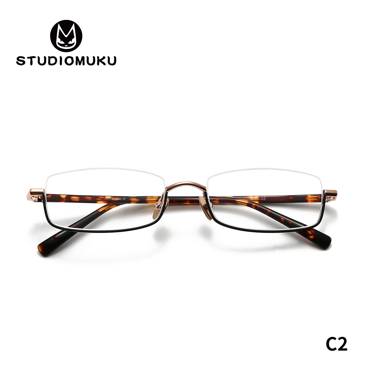 STUDIOMUKU gafas de madera cool marco de gafas de mujer cómodo medio marco de gafas retrógrado marco de gafas de hombre