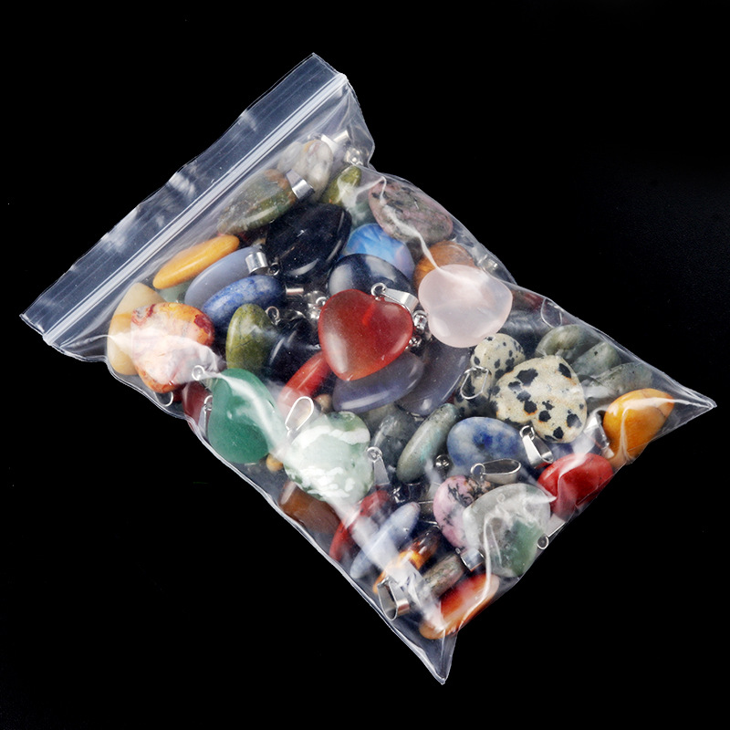 Colgante de corazón de ágata natural de 20 mm, piedras semipreciosas multicolor, venta directa de fábrica