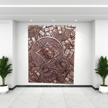 仿铜人物浮雕建筑外墙教宣传反贪教育主题校园文化墙挂件定制