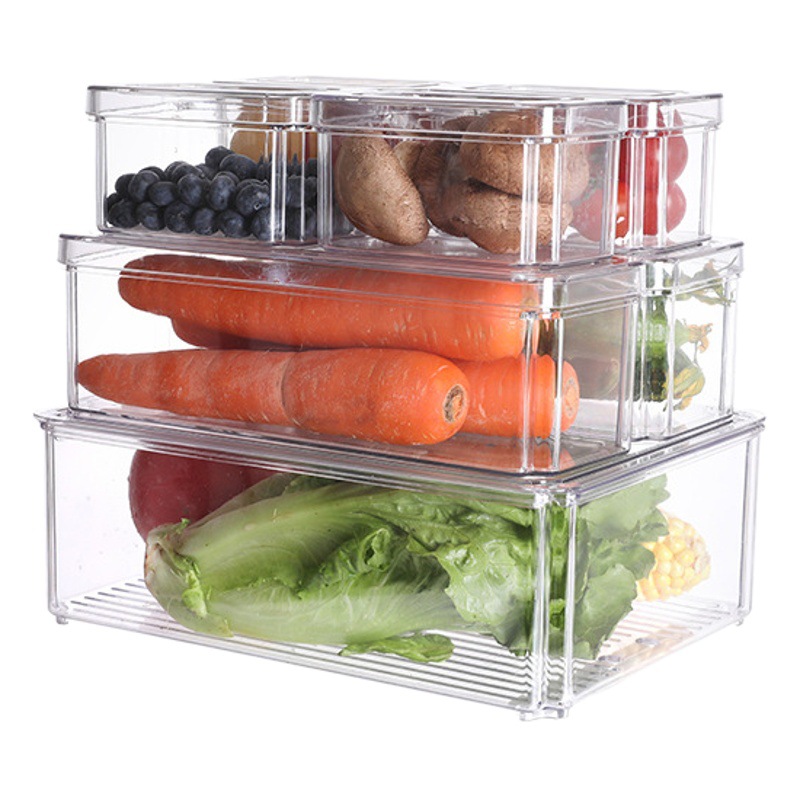 Caja de almacenamiento de refrigerador transfronterizo refrigerador crujiente cocina de grado alimenticio almacenamiento de alimentos caja de almacenamiento transparente caja de huevos