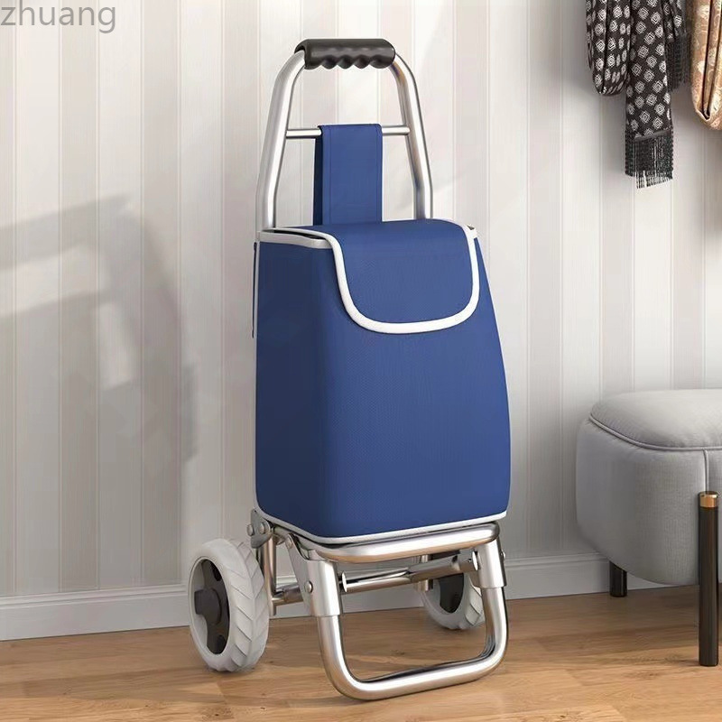 Carrito de compras plegable portátil doméstico de escalada de escaleras pequeño carro de tracción para personas mayores para comprar verduras carro de tracción ligero carro de tracción de equipaje remolque