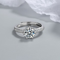 Flash Zirconia Ring Edge Minority Design Fashion Style Cross-border Ring for Women Live Streaming Finger Accessory Supply Source Factory