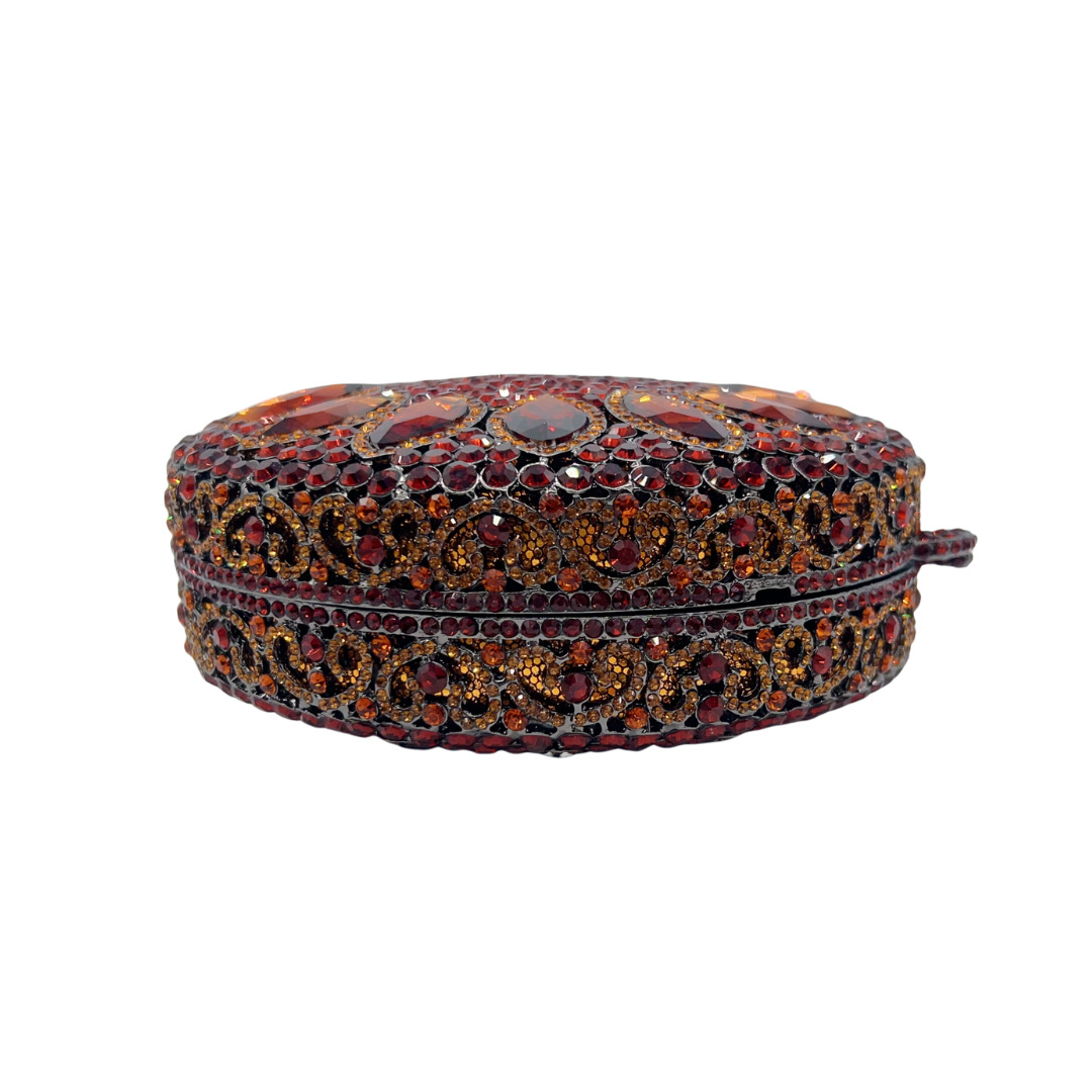 Túi clutch nữ đính đá dạ hội kiểu dáng đầm sườn xám phong cách châu Âu — màu nâu, Tùy chỉnh các màu khác chi tiết 3