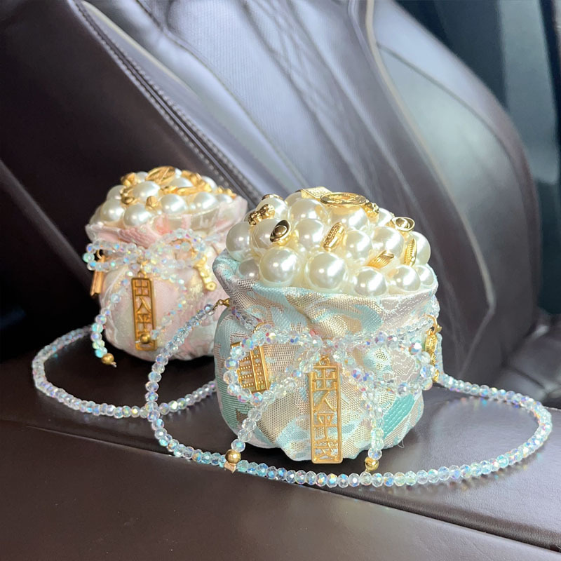 New Refined Goddess-Style Treasure Bowl Lucky Bag Car Ornament and Hanging Decoration 2-in-1 Model, Special Activated Carbon for Car Interior Odor Removal