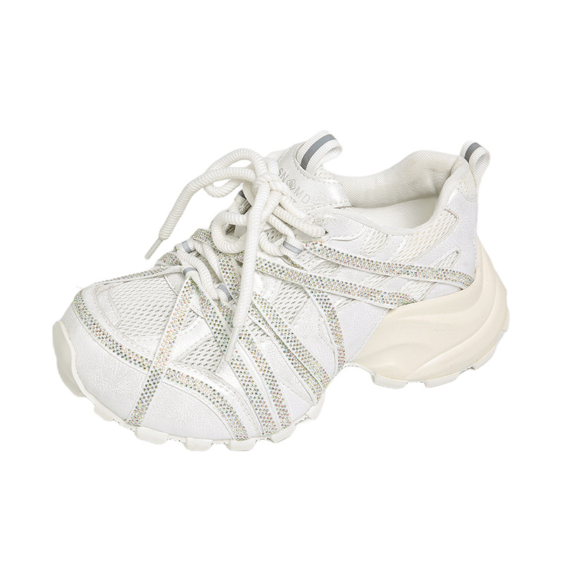 Women's Casual Stylish Platform Chunky Sneakers Breathable Mesh Trendy Athletic Shoes For Petite Versatile New Style_vogvips.com