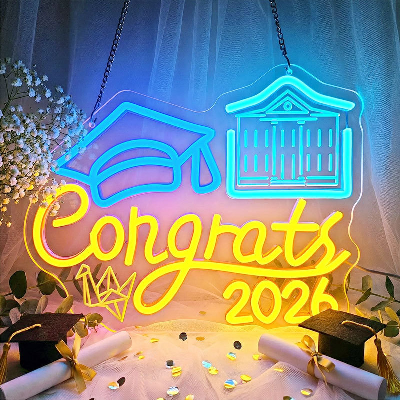 2026届毕业生霓虹灯，USB供电可调光，祝贺毕业LED霓虹灯