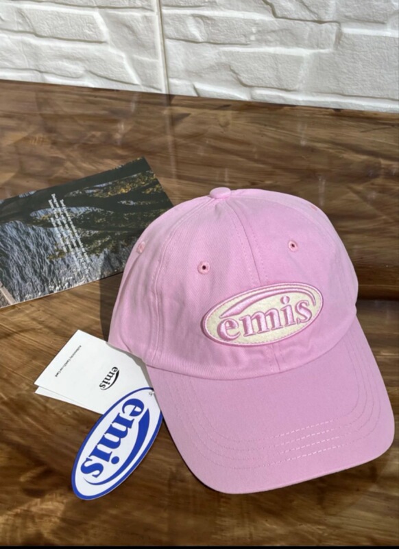 現物韓国潮牌emis帽子クラシック男女カップルモデルと高品質コーラアルファベット刺繍野球|undefined