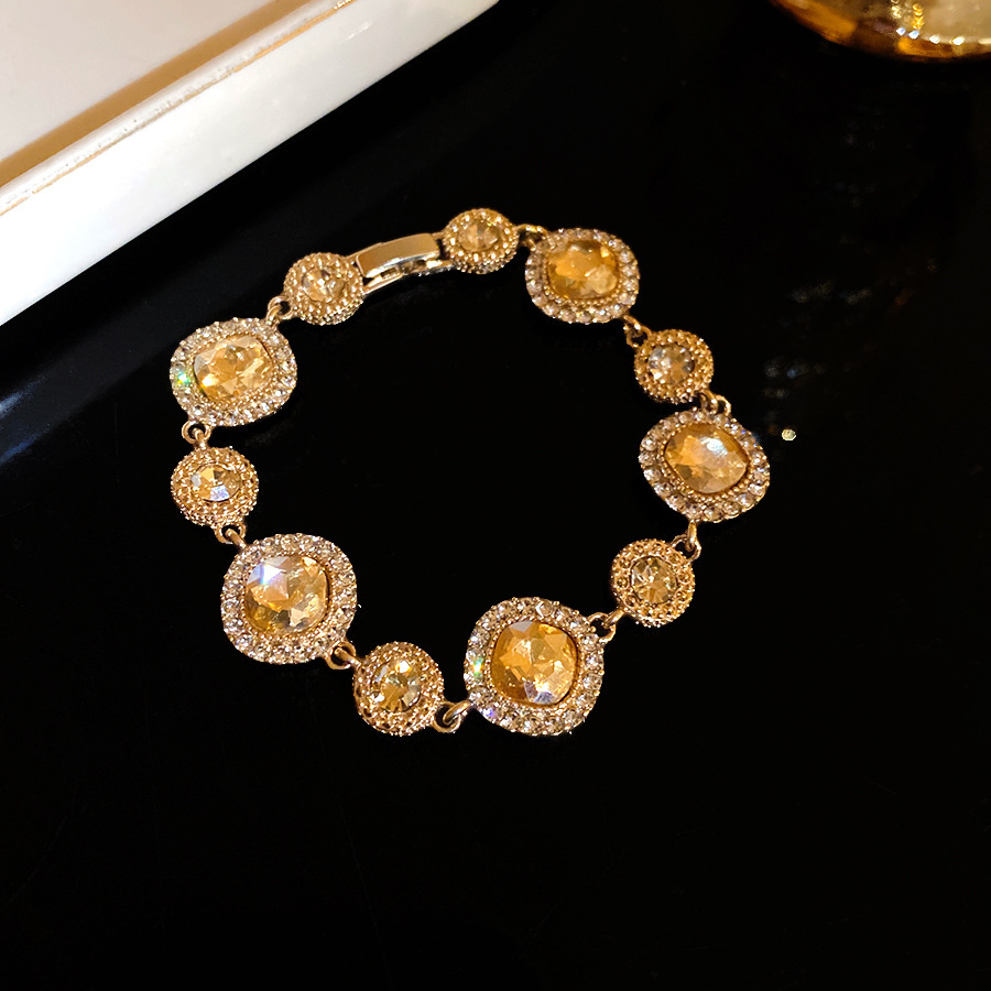 Medieval vintage diamantes geométricos pulsera de fijación pulsera de moda retro versátil pulsera ligera lujo de alta sensación joyas de mano mujeres image 8