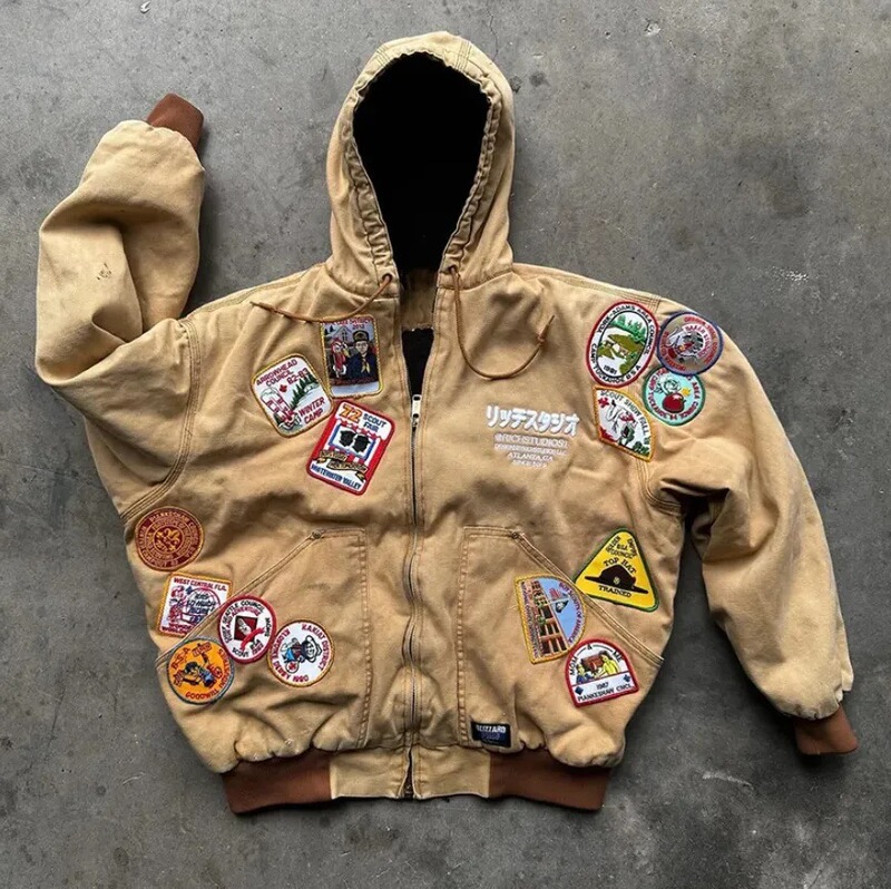 European and American Autumn and Winter Hip-Hop Street Trendy Casual Star Letter 3D Printed Street Men's and Women's Zipper Hooded Sweatshirt