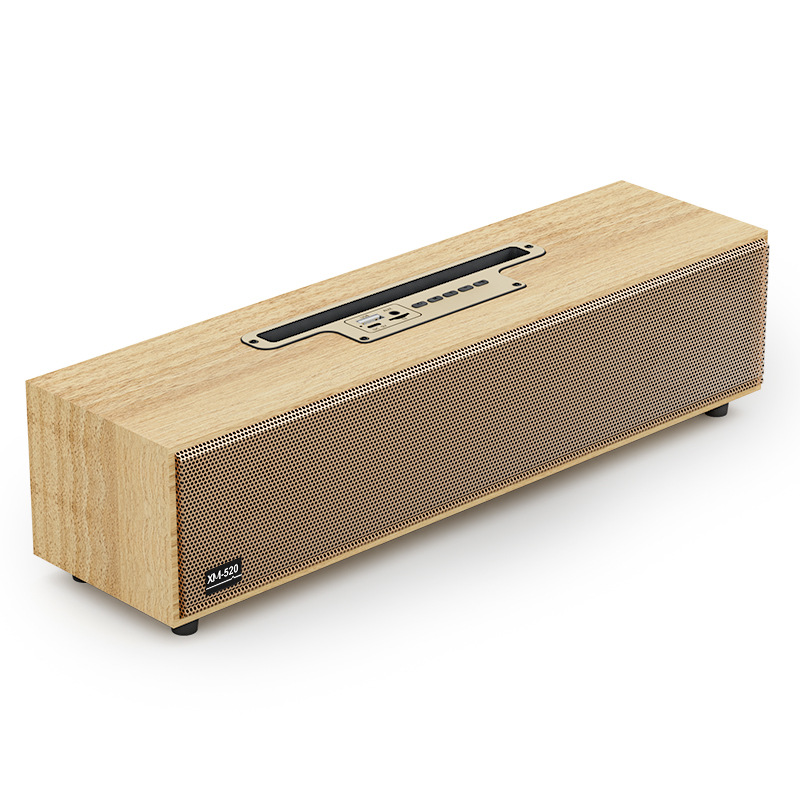 Altavoz Bluetooth inalámbrico largo de madera Retro, ordenador de escritorio para el hogar, altavoces duales, subwoofer, audio de alta calidad
