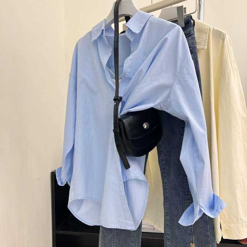 Purple Shirt Women's 2025 Spring and Autumn Cardigan Korean Style Loose All-match Slim-fit Shirt Long-sleeved Top Outer Wear Jacket