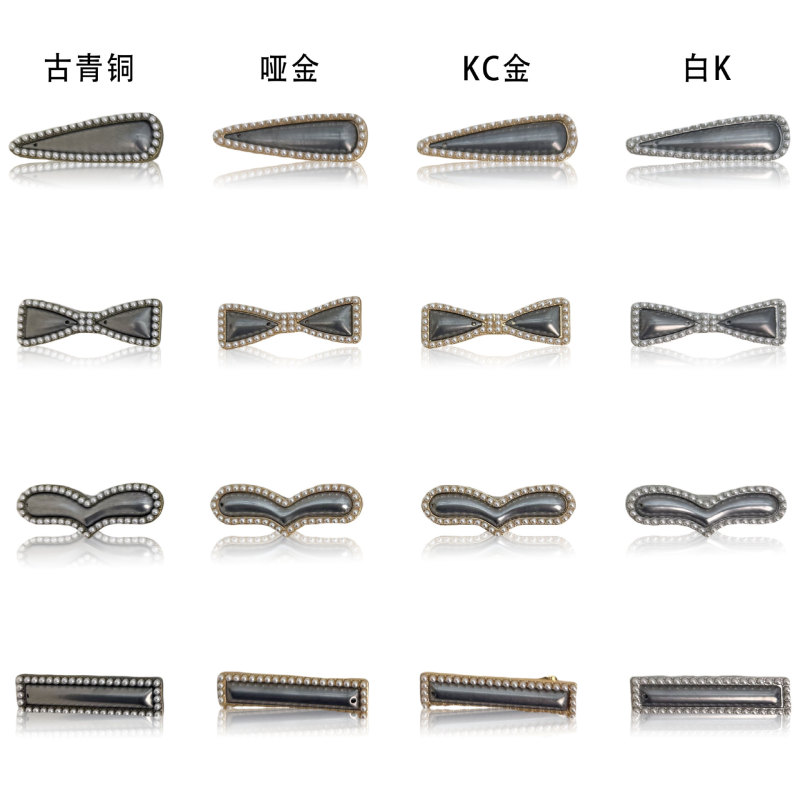 新しい宋錦リボンパールヘアピンベース/香雲糸ヘアピン diy アクセサリーベースヘアアクセサリージュエリーアクセサリー|undefined