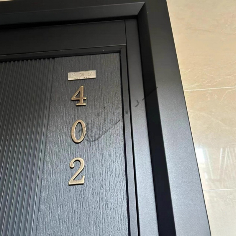 装饰轻奢感门牌号码牌家用贴数字入户门高级黄铜磁吸创意门