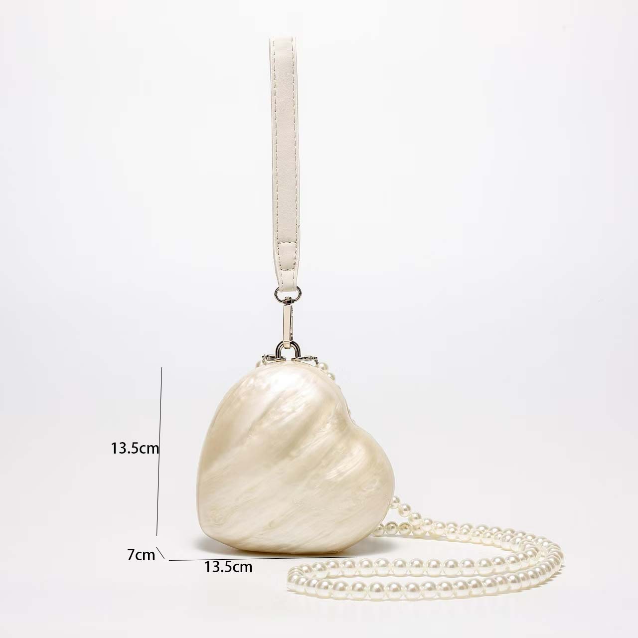 540g Weight Cotton Lining Material Magnetic Buckle Closure Type Single Shoulder Strap, Top Handle Strap Type Evening Bag Bags Type Club, Party Occasion Acrylic Material Heart Shape, Bow Knot Pattern All Seasons Season Women's Gender Elegant Style Square, Oval Shape Arylic Heart Shape Bow Knot Square Oval Evening Bags 7